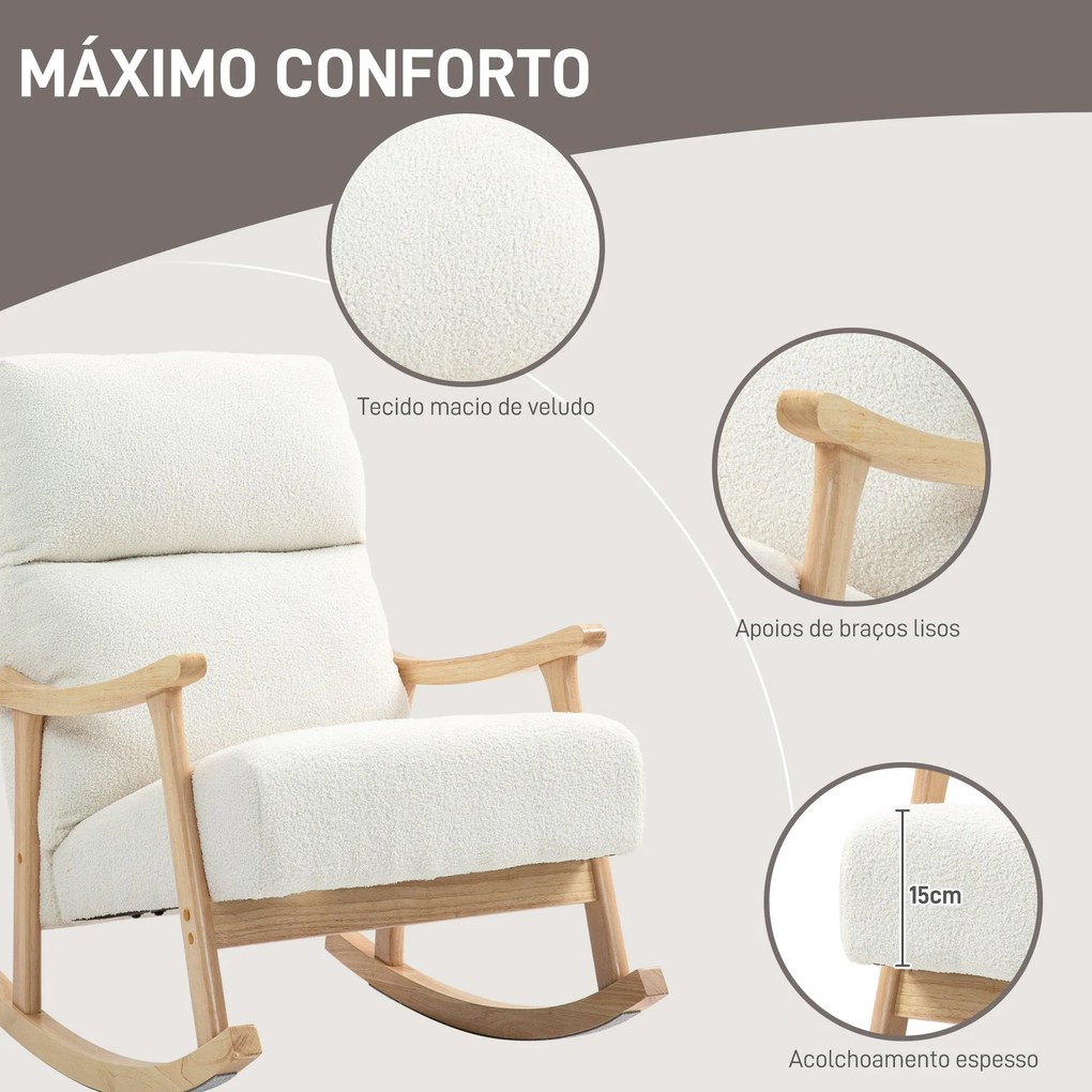 Poltrona Baloiço Moderna Poltrona Baloiço com Pés e Apoio para os Braç