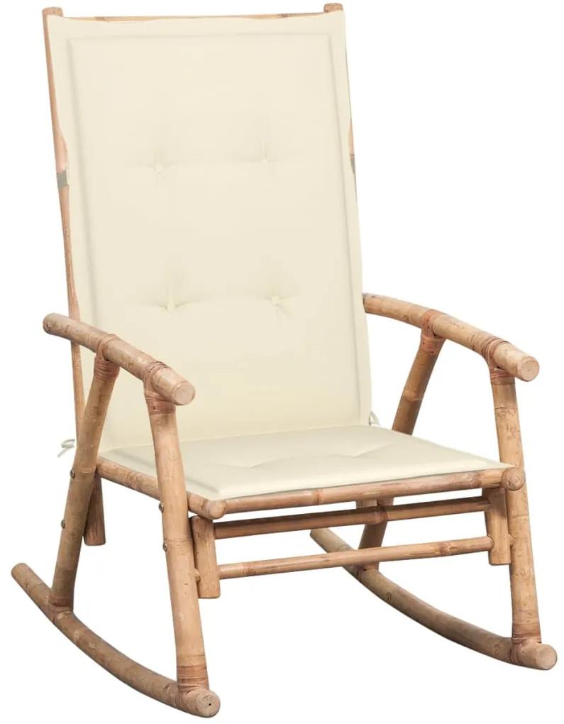 3063905 vidaXL Cadeira de baloiço com almofadão bambu