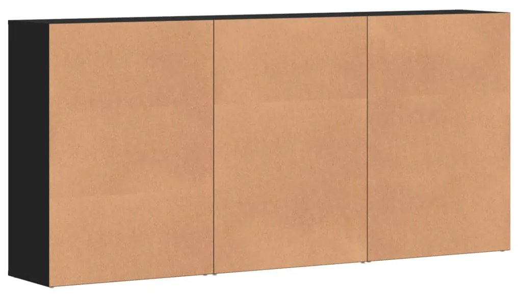 Aparadores 3 pcs 60x31x84 cm derivados de madeira preto