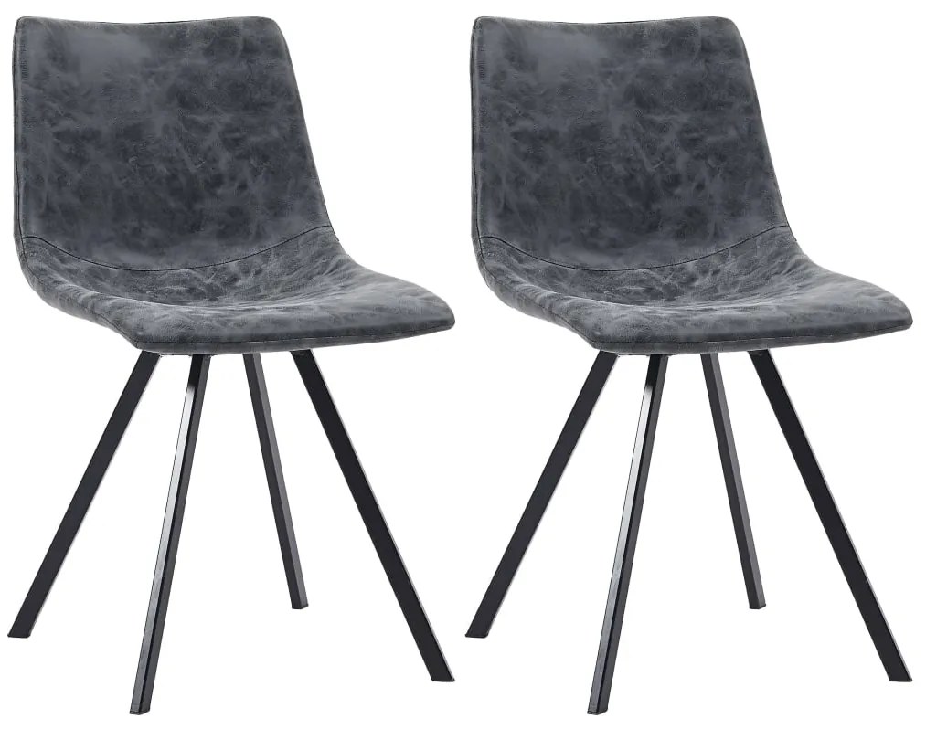 vidaXL Cadeiras de jantar 2 pcs couro artificial preto