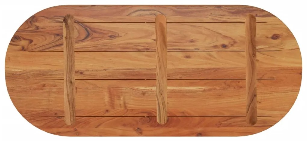 Tampo de mesa oval 90x40x2,5 cm madeira de acácia maciça