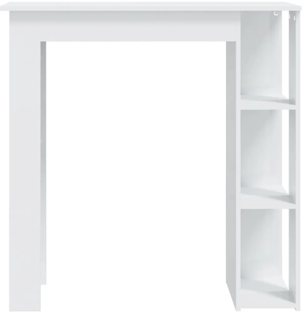 Mesa de bar + prateleiras derivados de madeira branco brilhante
