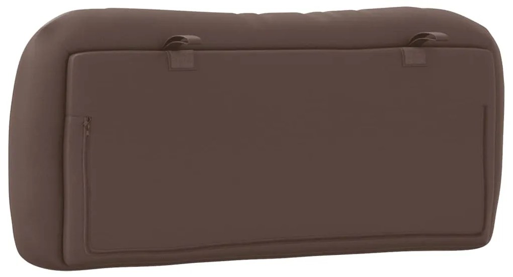 Almofadão de cabeceira 80 cm couro artificial castanho