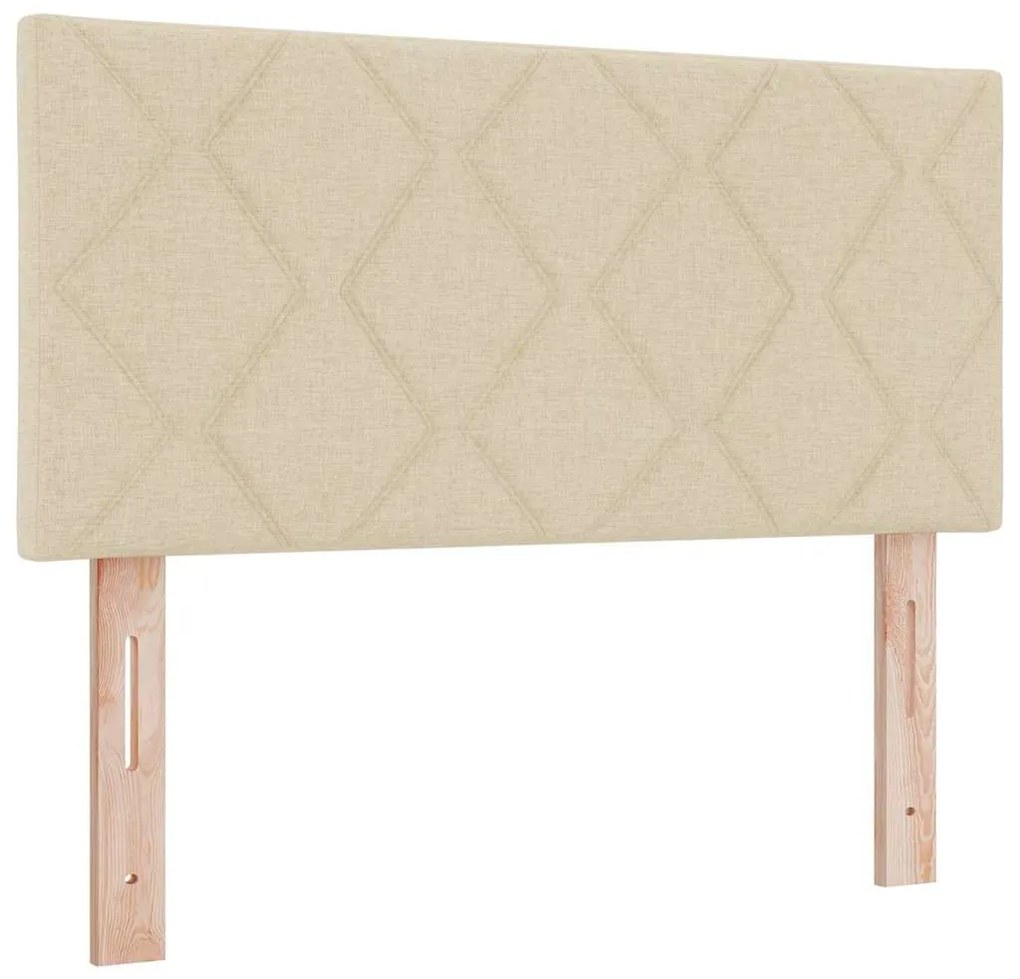 Cama Box com Colchão &amp; LED Creme 100x200 cm Tecido