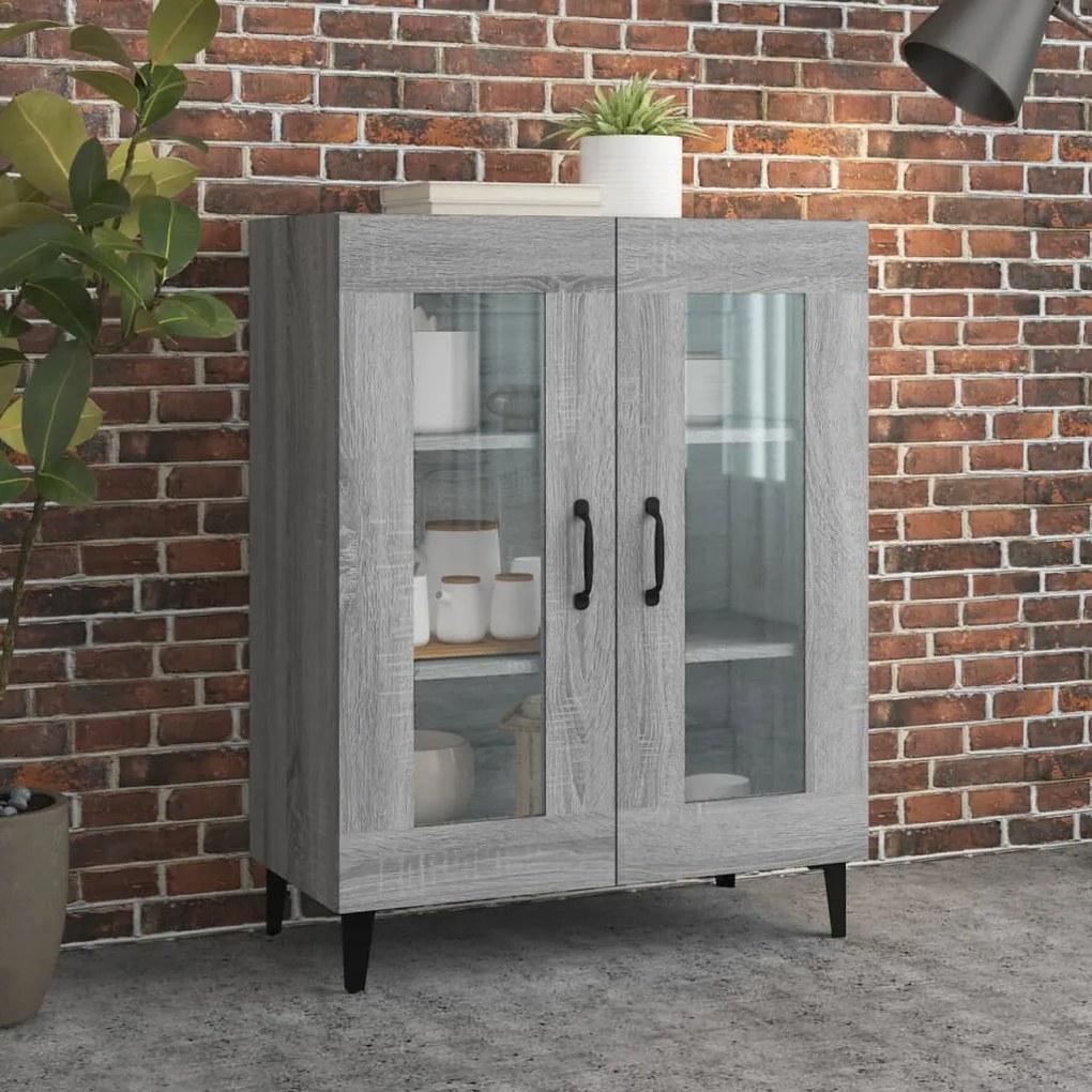 817337 vidaXL Aparador 69,5x34x90 cm derivados de madeira cinzento sonoma