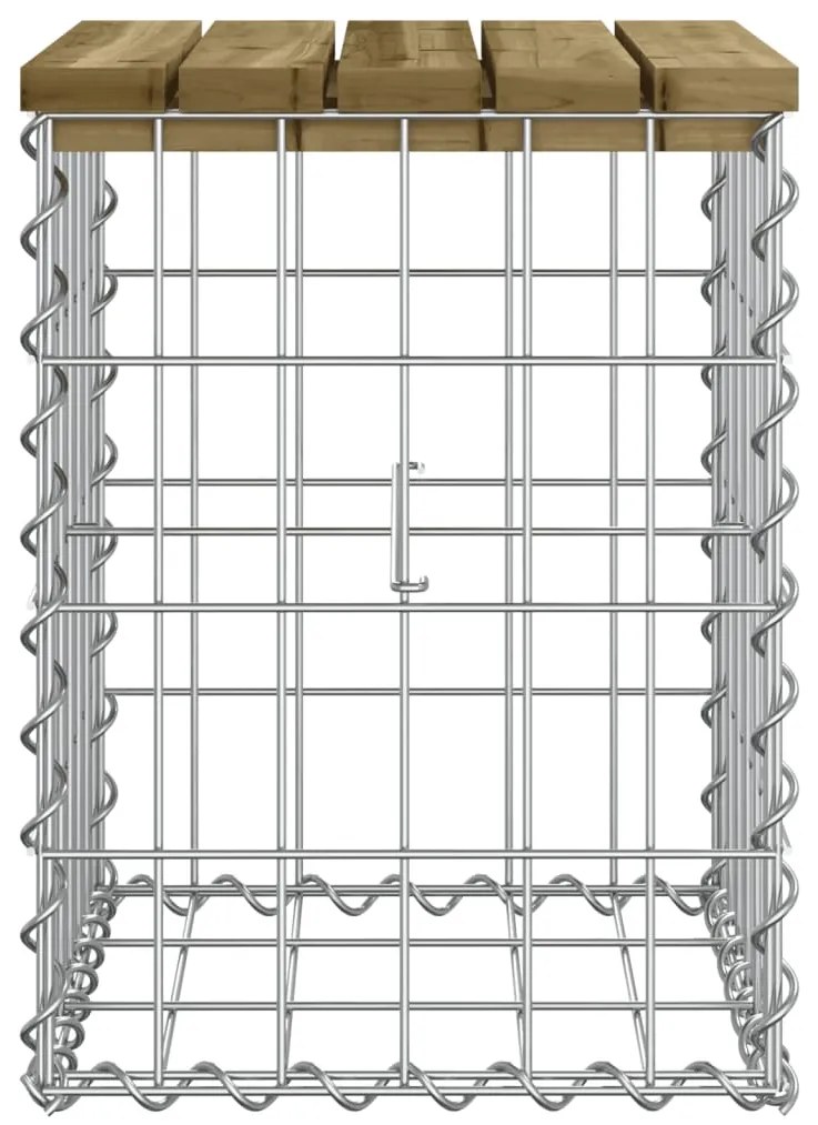 Banco de jardim c/ design gabião 33x31x42 cm pinho impregnado