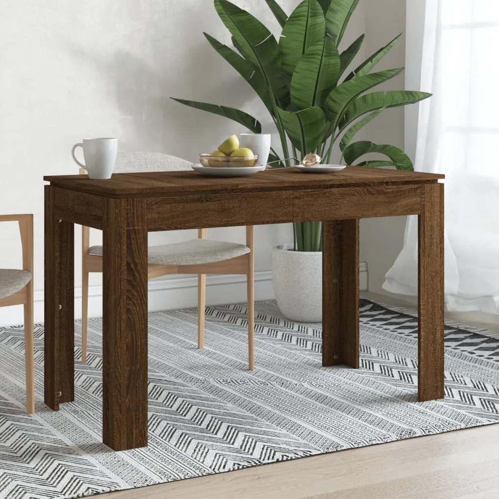 815389 vidaXL Mesa jantar 120x60x76 cm derivados de madeira carvalho castanho