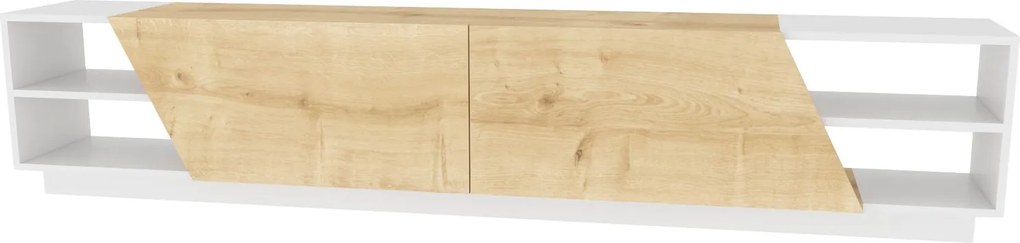 Móvel TV Rhodes – Branco Carvalho – 240 cm x 37,1 cm x 47,4 cm