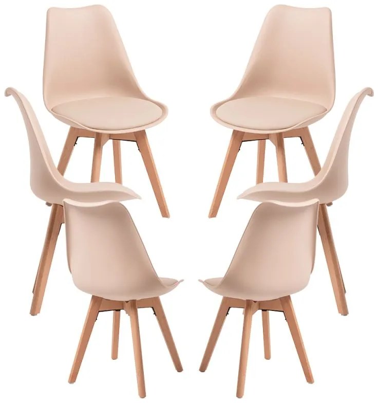 Pack 6 Cadeiras Synk Basic - Beige