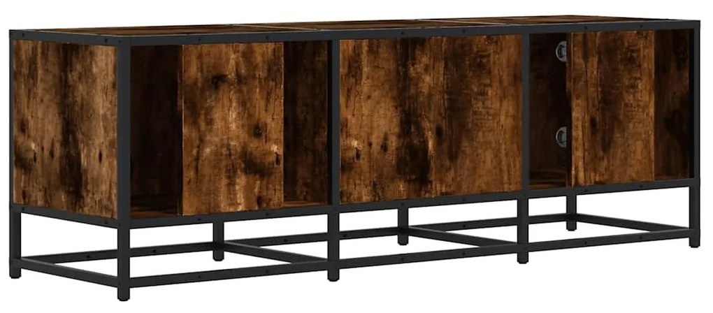 Móvel p/ TV 120x35x41cm derivados madeira/metal carvalho fumado