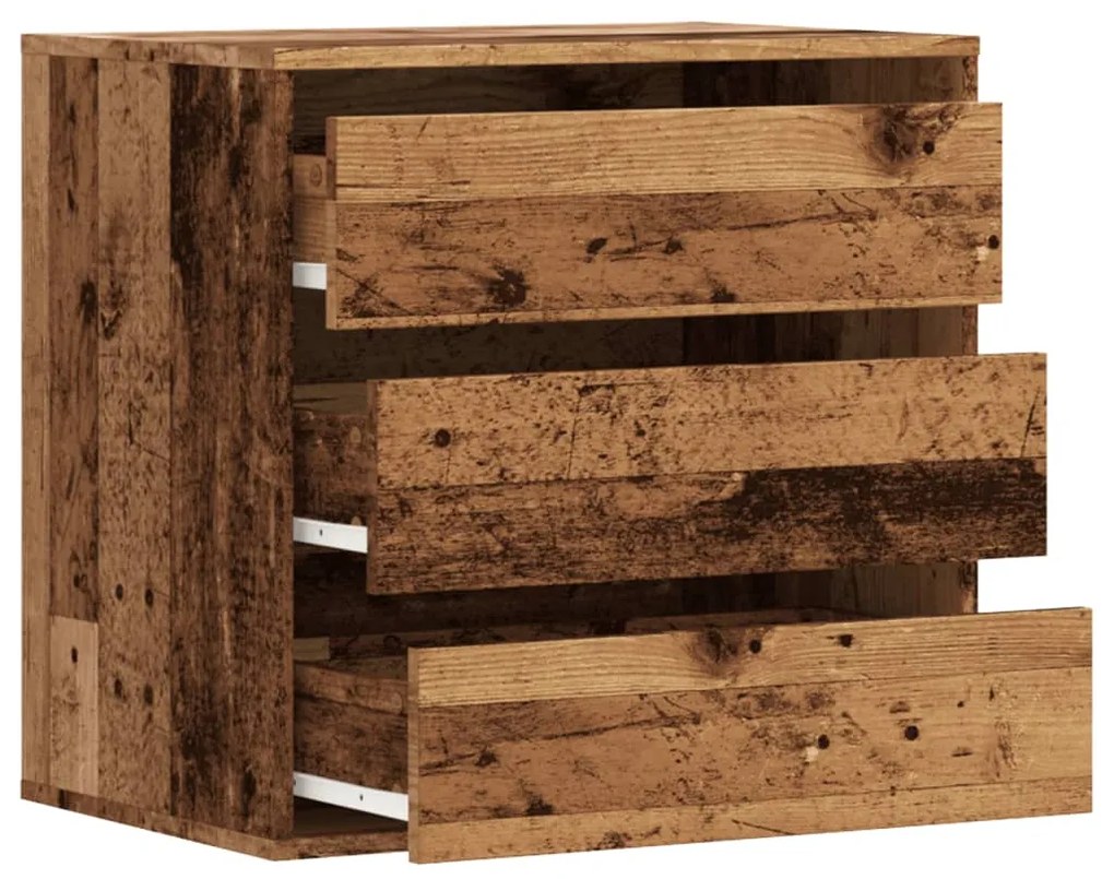 Cómoda com 3 Gavetas - 60x41x58 cm - derivados de madeira - madeira rú