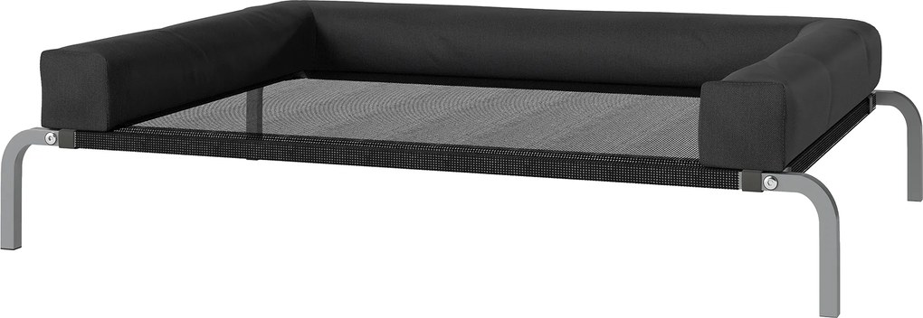 Cama elevada refrescante para cães, cama portátil para cães para uso interior e exterior, 110 x 75 x 30 cm, preta