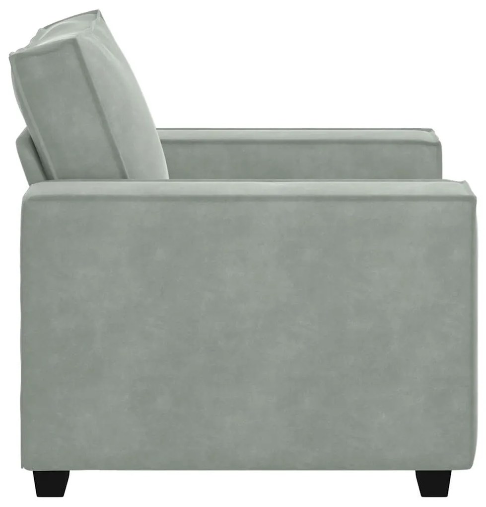 Poltrona 60 cm veludo cinzento-claro