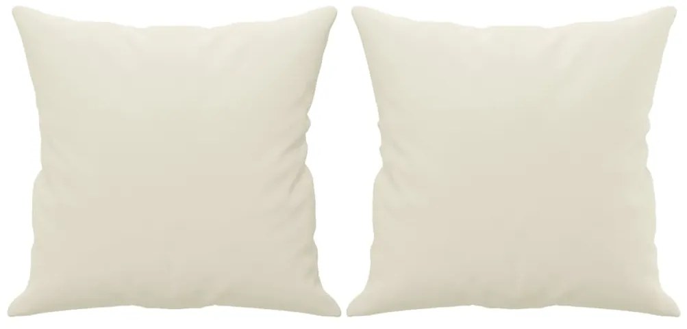 Sofá 3 lugares c/ almofadas decorativas 180 cm veludo creme