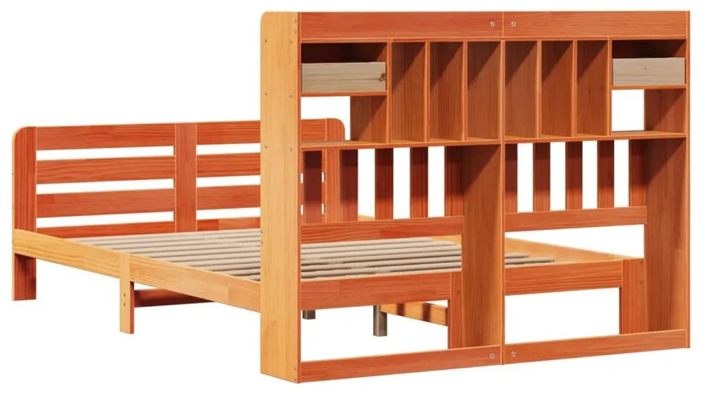 Cama com estante sem colchão 150x200 cm pinho maciço