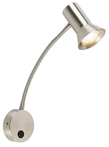 Candeeiro de parede em aço com braço flexível - Karin flex Design,Moderno,Retro