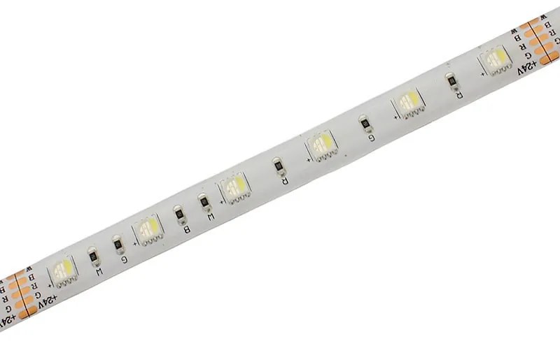 Fita LED EPISTAR SMD5050, RGB+W, DC24V, 5m (60Led/m 4 em 1) - IP20, RGB + Branco Neutro