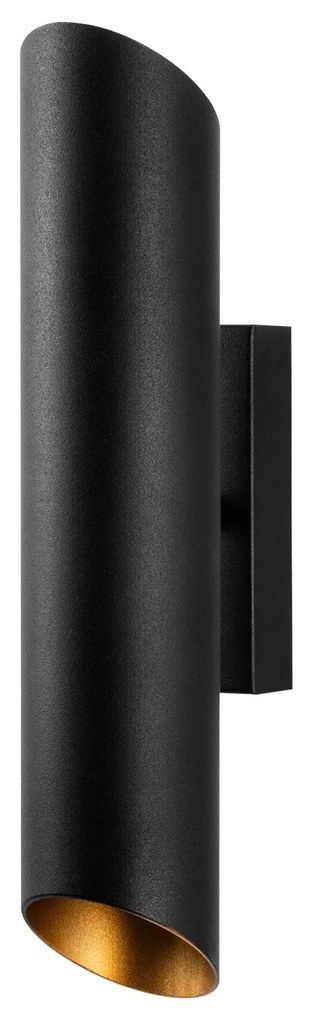 Aplique de Parede Cut – Preto e Dourado – 8 x 12 x 40 cm