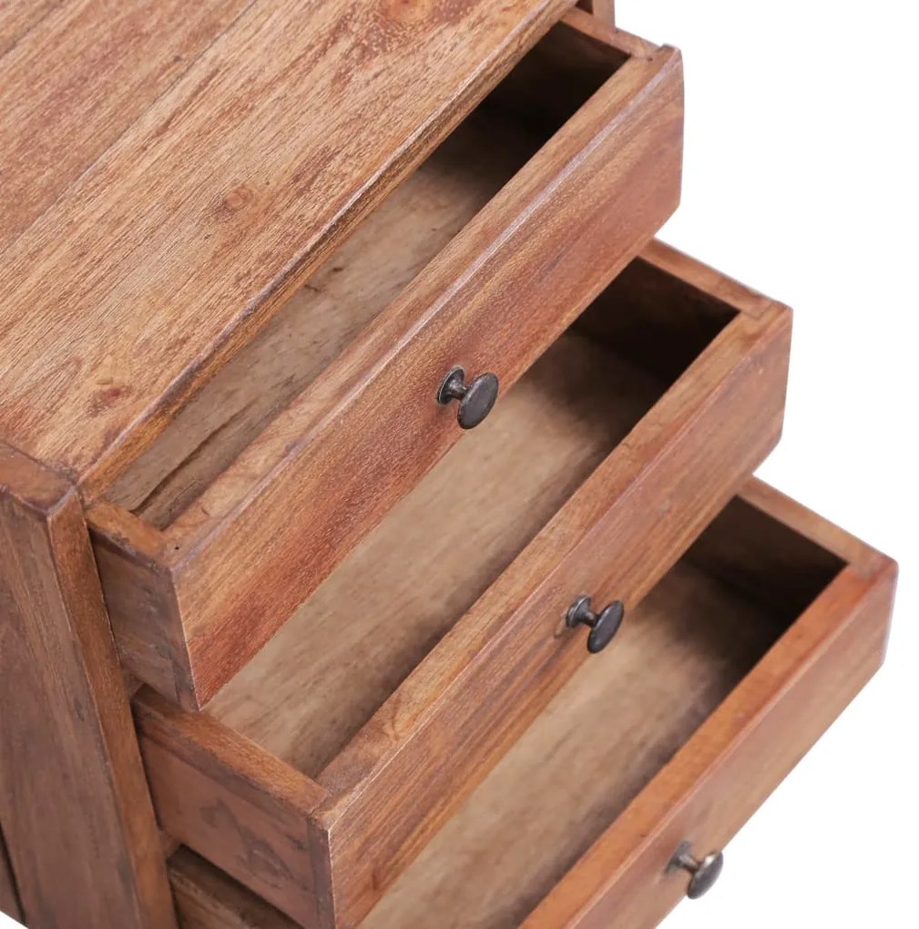 Mesa cabeceira 3 gavetas 35x25x35 cm madeira de mogno maciça