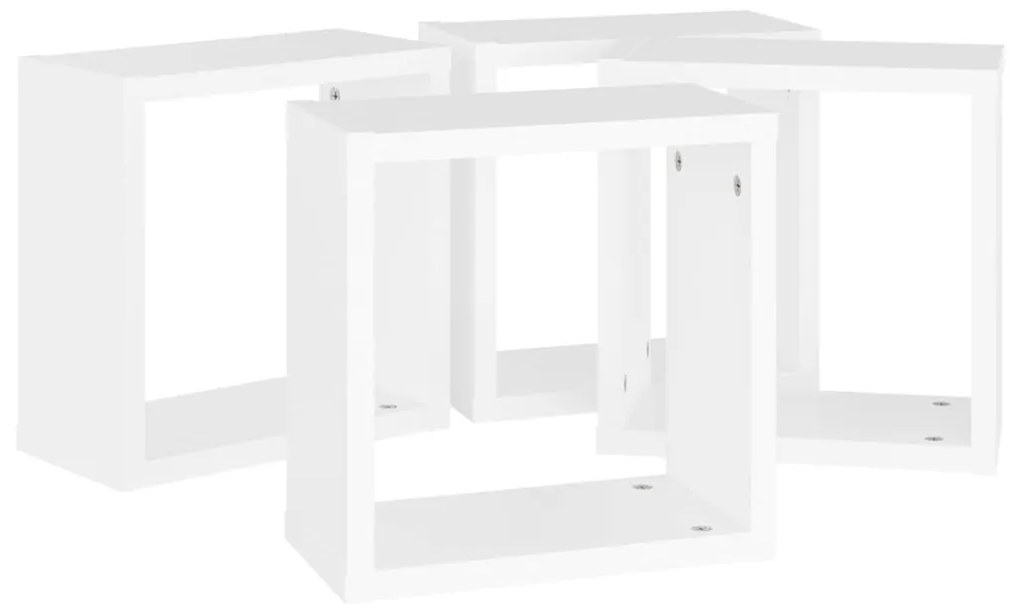 Prateleiras de parede em forma de cubo 4 pcs 30x15x30cm branco