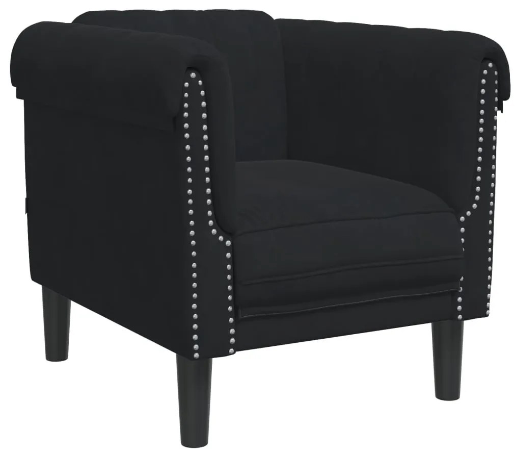 3 pcs conjunto de sofás veludo preto