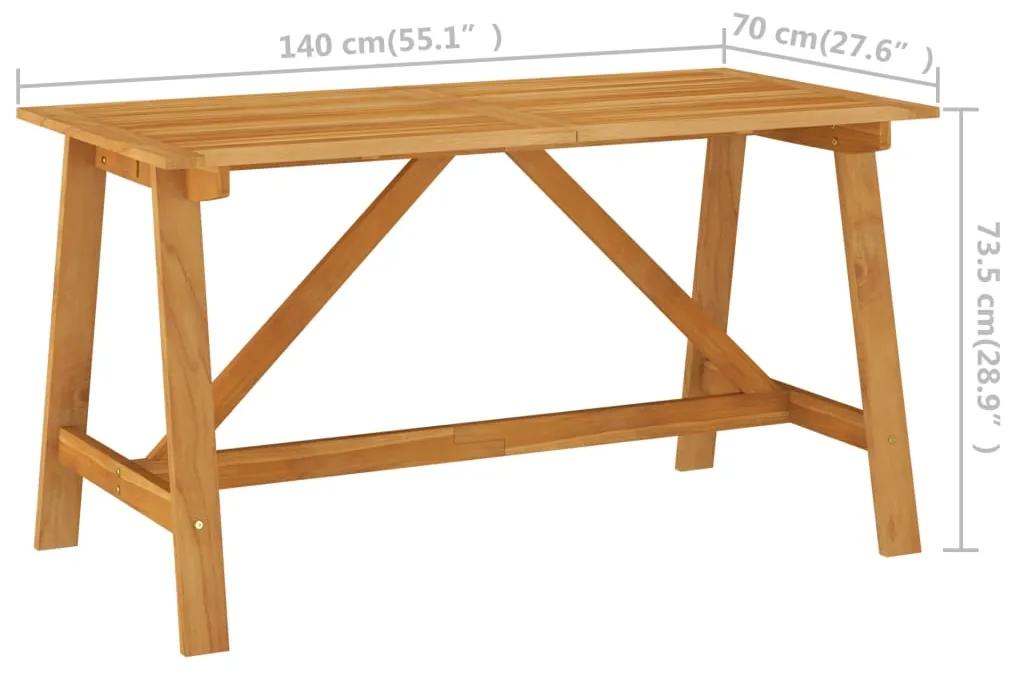 Mesa de jantar p/ jardim 140x70x73,5cm madeira de acácia maciça