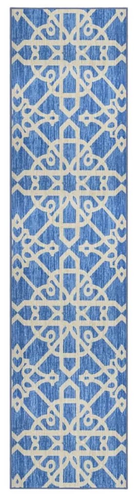 vidaXL Tapete/passadeira 80x350 cm azul