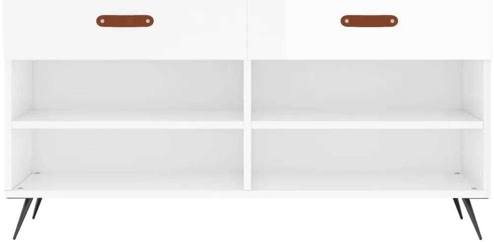 Banco sapateira 102x35x55 cm derivados madeira branco brilhante