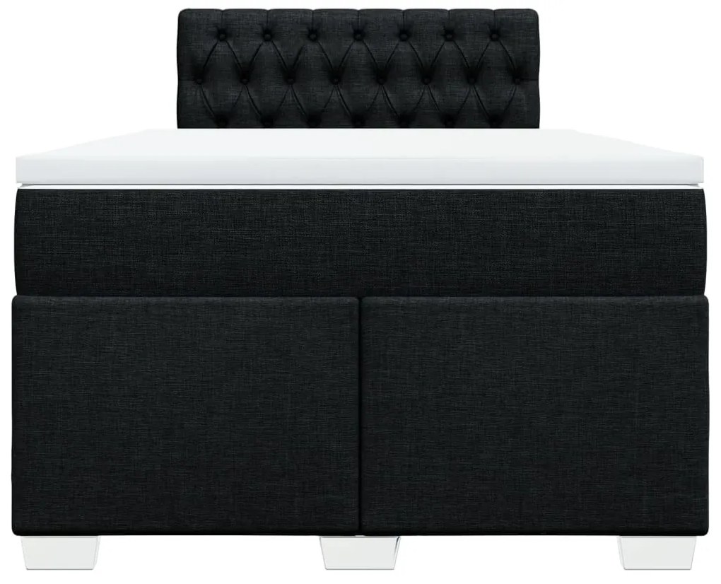 Cama boxspring com colchão 120x190 cm tecido preto