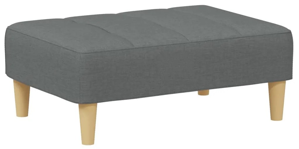 Sofá-cama de 2 lugares c/ apoio de pés tecido cinzento-escuro