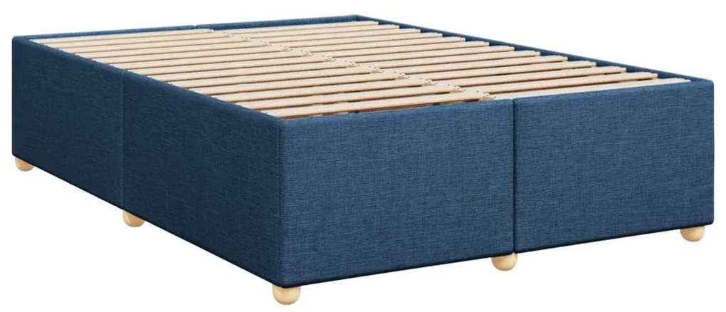 Cama com molas/colchão 140x200 cm tecido azul