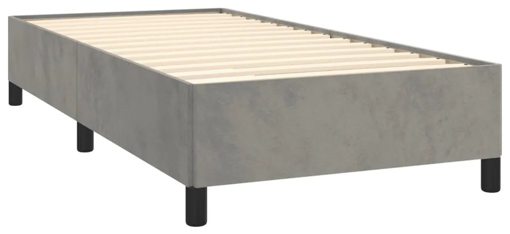 Estrutura de cama sem colchão 90x200 cm veludo cinzento-claro