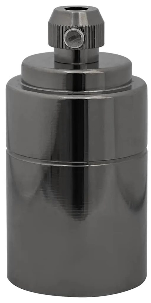Casquilhos de lâmpadas 2 pcs Preto brilhante E27