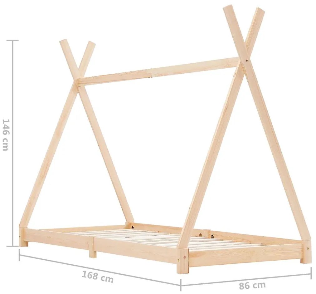 Estrutura de cama para crianças 80x160 cm pinho maciço