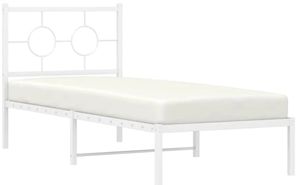 Estrutura de cama com cabeceira 80x200 cm metal branco