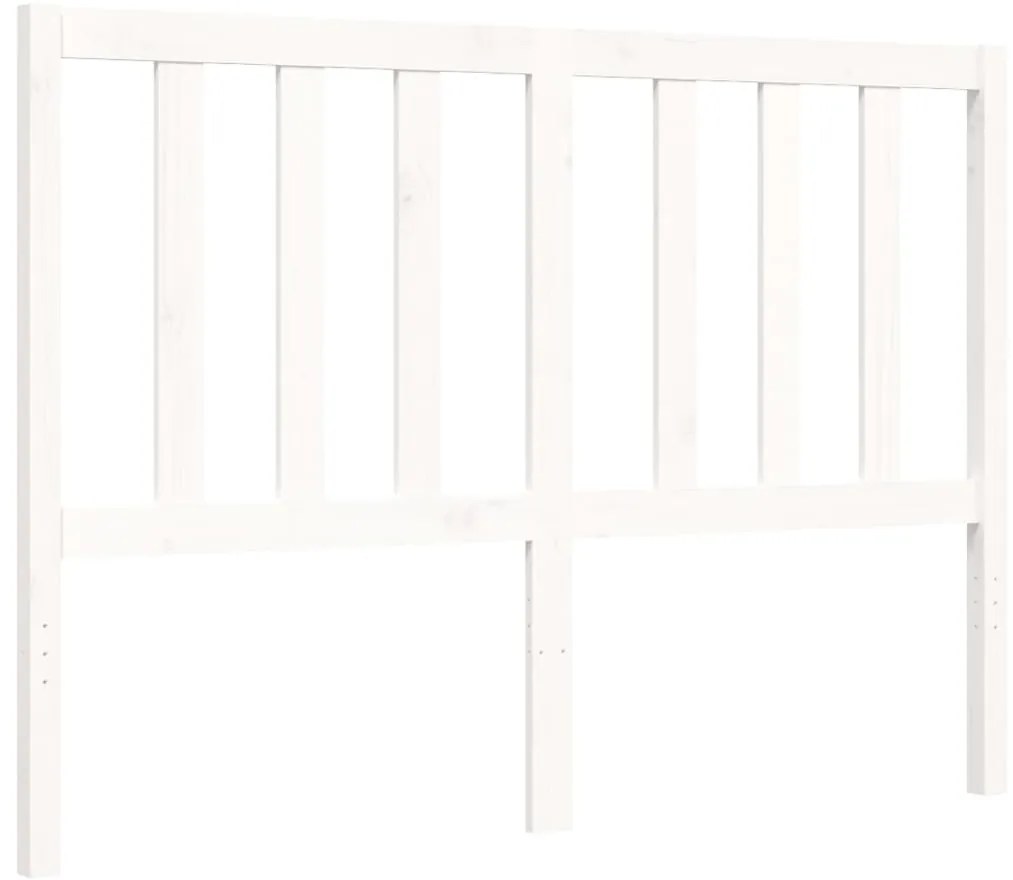 Cama sem colchão 140x190 cm madeira de pinho maciça branco