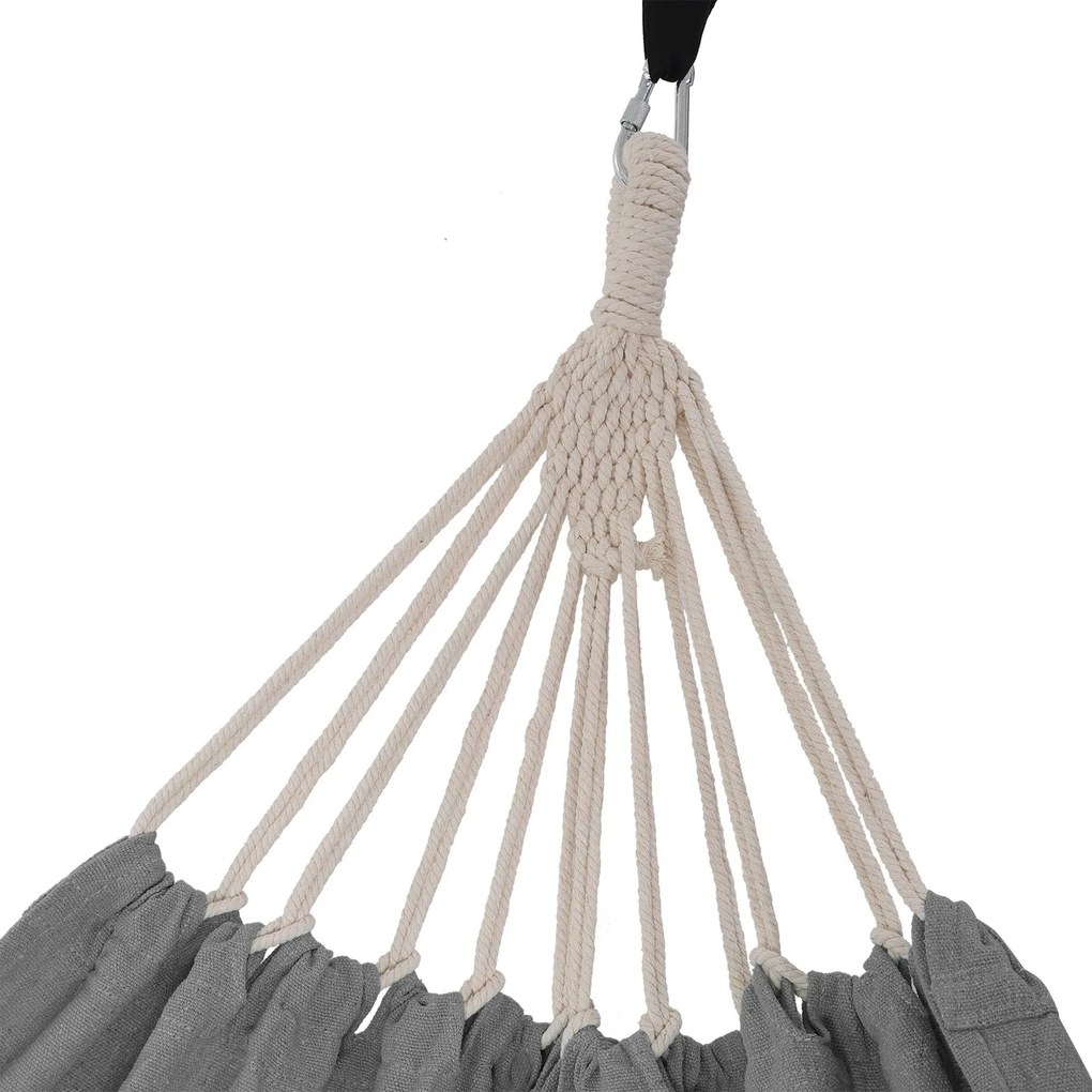 Rede de descanso jardim carregável até 300 kg 210 x 150 cm cinzento