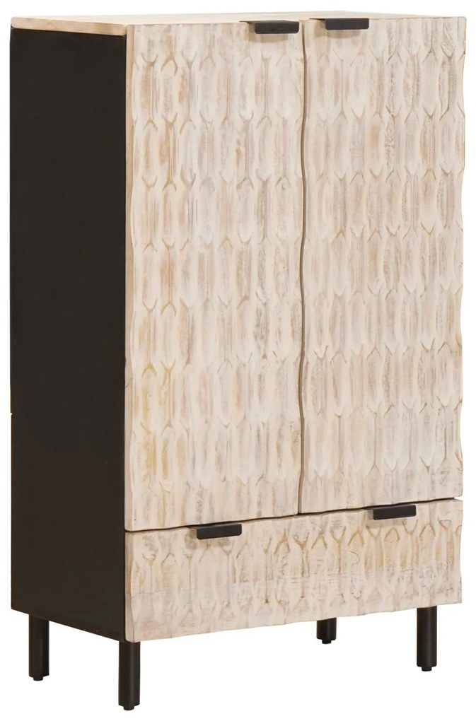 vidaXL Buffê com gaveta Acabamento em Wash Branco 60 x 33 x 100 cm