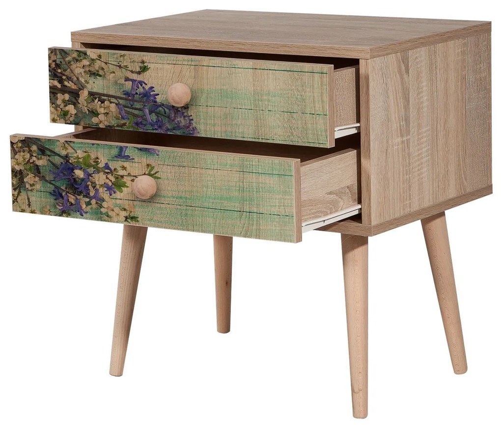Mesa de Cabeceira Two – Carvalho Sonoma – 60x61x40 cm