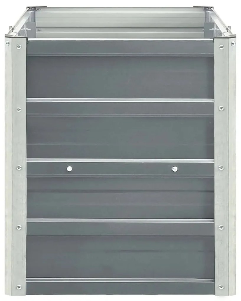 Canteiro elevado de jardim aço galvanizado 240x40x45cm cinzento