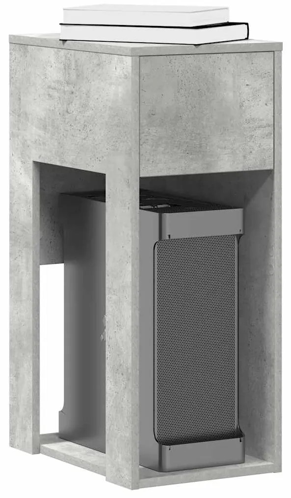 Suporte torre computador com gaveta 30x44x74cm cinzento cimento