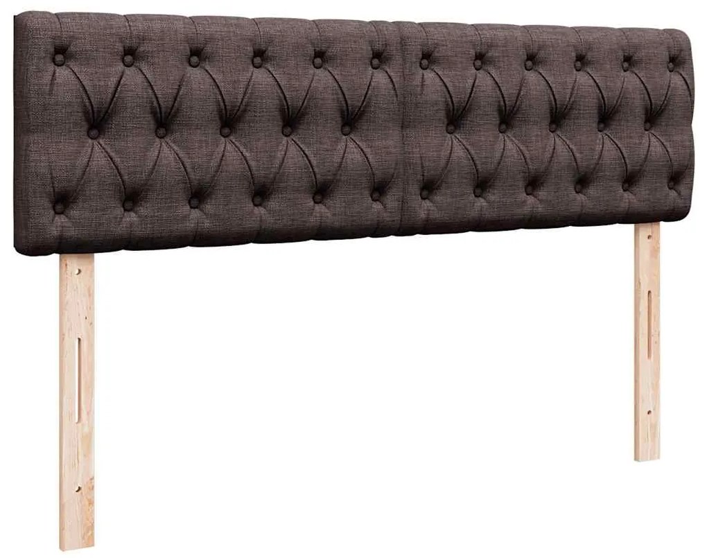 Cama otomana com colchão 140x190 cm tecido castanho escuro