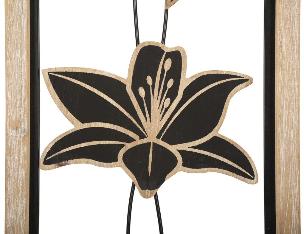 PAINEL DE PAREDE DE FERRO/MADEIRA KOMAN 26X2,5X60 CM CASTANHO E PRETO
