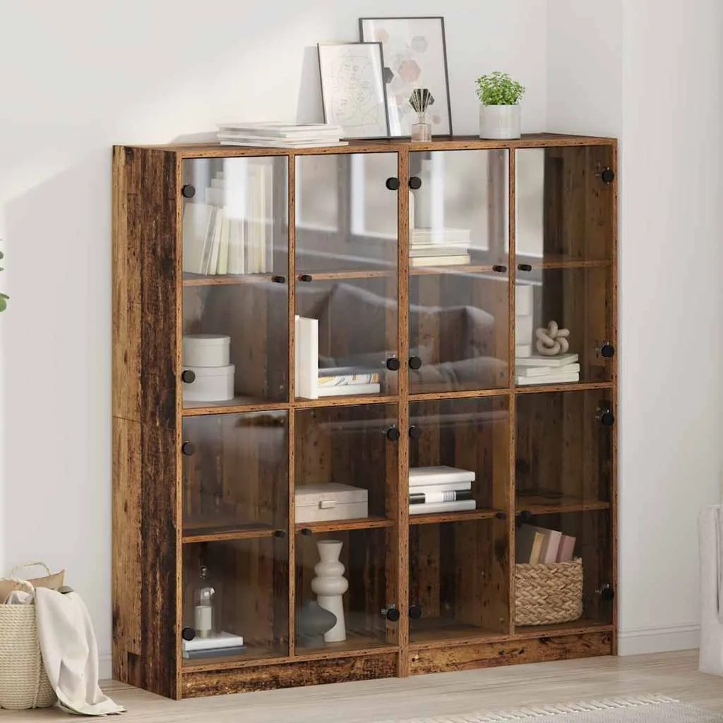 vidaXL Buffê 2 pcs Madeira Antiga 68 x 37 x 142 cm Madeira processada