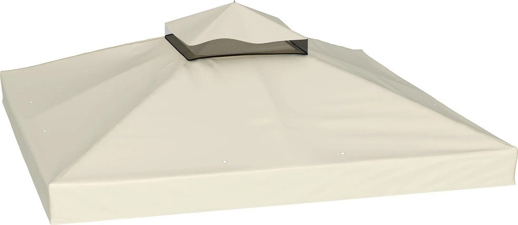 Toldo de Substituição para Pérgola 3x3 m (NÃO INCLUIDA) Toldo de Substituição com Teto Duplo Proteção UV 30+ Toldo para Pérgola Creme