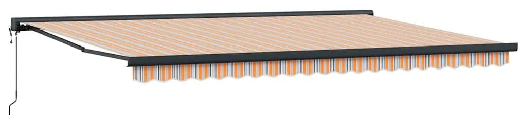 Toldo Retrátil Automático Listrado Multicolorido 500 x 300 cm
