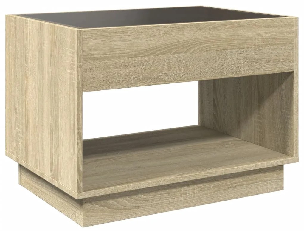 Mesa de centro luzes LED Infinity 70x50x50 cm carvalho sonoma