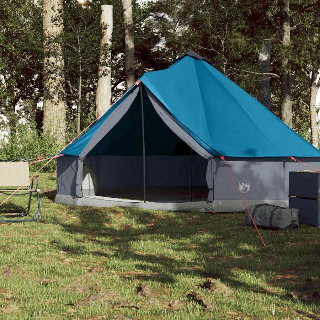 Tenda familiar tipi para 6 pessoas impermeável azul