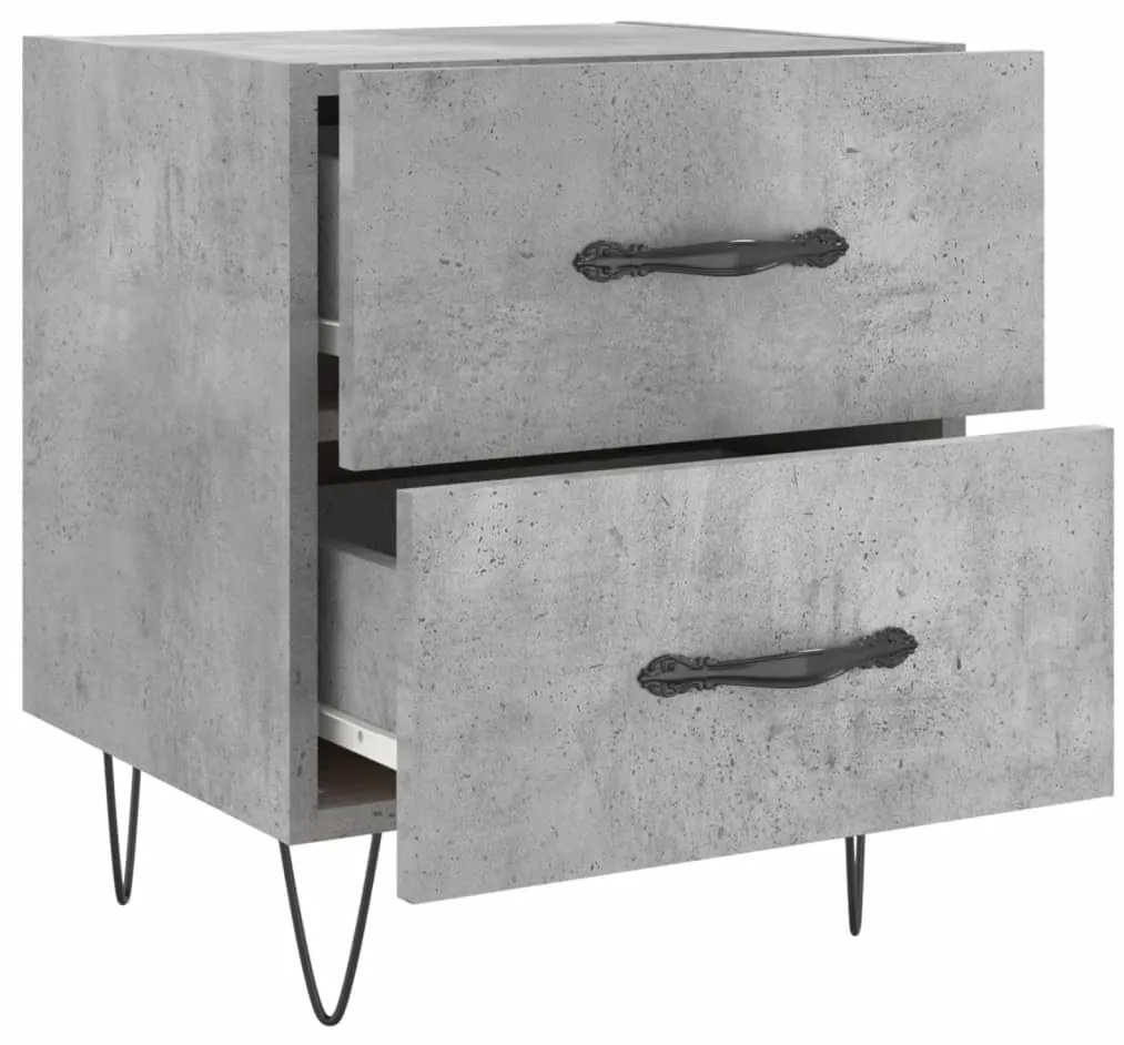 Mesa de cabeceira derivados de madeira cinza cimento