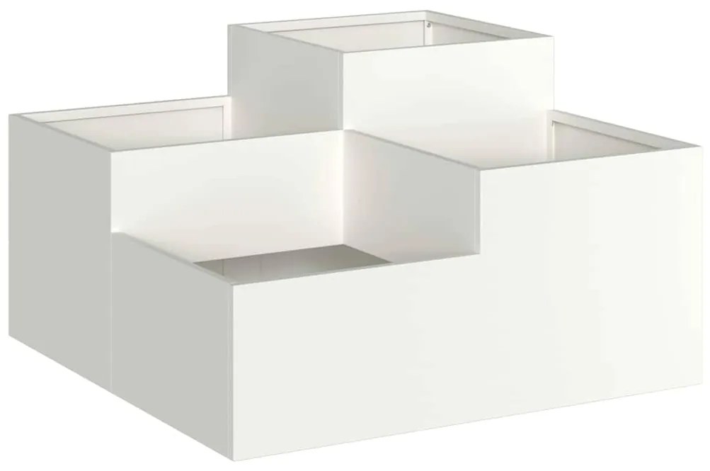 Jardineira vidaXL 80x80x48 cm Aço Branco